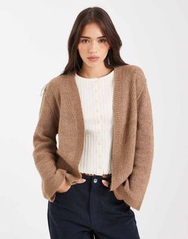 Miss Selfridge Miss Selfridge edge to edge cardigan in camel-Neutral
