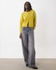 Miss Selfridge Miss Selfridge embellished button through pocket detail cardigan in chartuse-Green - 3