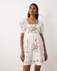 Miss Selfridge Miss Selfridge embroidered baby doll mini dress in white - 3