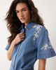 Miss Selfridge Miss Selfridge embroidered denim dress with belt in blue wash - 4