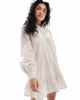 Miss Selfridge Miss Selfridge embroidered detail shirt dress in stripe print-Multi - 1