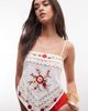 Miss Selfridge Miss Selfridge embroidered handkerchief top in white - 1
