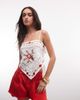 Miss Selfridge Miss Selfridge embroidered handkerchief top in white - 2