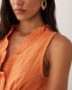Miss Selfridge Miss Selfridge eyelet ruffle trim romper in orange - 4
