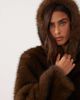 Miss Selfridge Miss Selfridge faux fur bomber jacket with hood in chocolate-Brown - 1