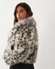 Miss Selfridge Miss Selfridge faux fur coat in dalmatian print-Multi - 3