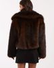 Miss Selfridge Miss Selfridge faux fur collar detail bomber jacket in chocolate-Brown - 3