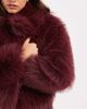 Miss Selfridge Miss Selfridge faux fur crop jacket in plum-Red - 4