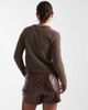 Miss Selfridge Miss Selfridge faux leather croc micro shorts-Brown - 2