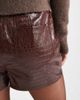 Miss Selfridge Miss Selfridge faux leather croc micro shorts-Brown - 4