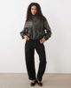 Miss Selfridge Miss Selfridge faux leather funnel neck bomber jacket in black-Brown - 3