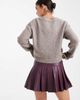 Miss Selfridge Miss Selfridge faux leather pleated kilt with buckles in burgundy-Purple - 3