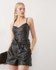 Miss Selfridge Miss Selfridge faux leather shorts in black - 1
