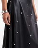 Miss Selfridge Miss Selfridge faux leather studded maxi skirt in black - 4