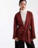 Miss Selfridge Miss Selfridge faux suede cutwork jacket in burgundy-Brown - 1