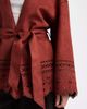 Miss Selfridge Miss Selfridge faux suede cutwork jacket in burgundy-Brown - 3