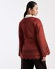 Miss Selfridge Miss Selfridge faux suede cutwork jacket in burgundy-Brown - 4