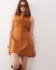 Miss Selfridge Miss Selfridge festival suedette sleeveless dress in tan-Brown - 1
