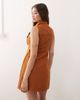 Miss Selfridge Miss Selfridge festival suedette sleeveless dress in tan-Brown - 4