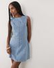 Miss Selfridge Miss Selfridge fitted denim mini dress in mid wash-Blue - 1