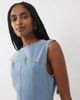 Miss Selfridge Miss Selfridge fitted denim mini dress in mid wash-Blue - 3
