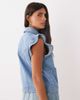 Miss Selfridge Miss Selfridge flare sleeve denim vest in light wash-Blue - 3