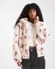 Miss Selfridge Miss Selfridge floral borg zip through jacket-Multi - 1