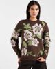 Miss Selfridge Miss Selfridge floral knit sweater in chocolate-Multi - 1