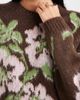 Miss Selfridge Miss Selfridge floral knit sweater in chocolate-Multi - 4