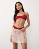 Miss Selfridge Miss Selfridge floral sequined mini tie side beach sarong in rose gold - 1