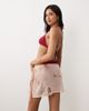 Miss Selfridge Miss Selfridge floral sequined mini tie side beach sarong in rose gold - 4