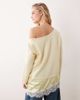 Miss Selfridge Miss Selfridge fluffy asymmetric sweater with contrast satin and lace hem in pale yellow - 4