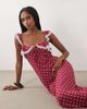 Miss Selfridge Miss Selfridge flutter straps cami midaxi dress in polka dots-pink - 1