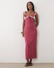 Miss Selfridge Miss Selfridge flutter straps cami midaxi dress in polka dots-pink - 2