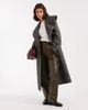 Miss Selfridge Miss Selfridge formal shawl collar wrap coat in herringbone-Multi - 2