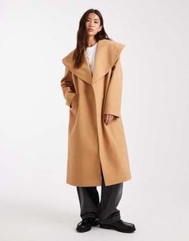 Miss Selfridge Miss Selfridge formal wrap coat in camel-Brown