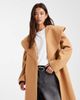 Miss Selfridge Miss Selfridge formal wrap coat in camel-Brown - 4