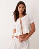 Miss Selfridge Miss Selfridge frill detailing beach shirt in white - part of a set - 1