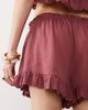 Miss Selfridge Miss Selfridge frill detailing beach shorts in burgundy - part of a set-No color - 4