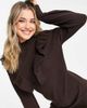 Miss Selfridge Miss Selfridge frill knitted dress in chocolate-Brown - 4