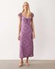 Miss Selfridge Miss Selfridge frill sleeve midaxi dress in purple tapestry print - 2