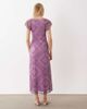 Miss Selfridge Miss Selfridge frill sleeve midaxi dress in purple tapestry print - 4