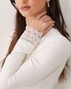 Miss Selfridge Miss Selfridge funnel neck bodysuit with lace cuffs in white - 2