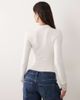 Miss Selfridge Miss Selfridge funnel neck bodysuit with lace cuffs in white - 4
