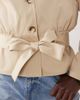 Miss Selfridge Miss Selfridge funnel neck cinched waist cropped trench coat in stone-Neutral - 4