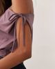 Miss Selfridge Miss Selfridge gathered off the shoulder top with deep waistband and lace trim in mauve-pink - 3