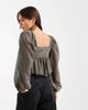 Miss Selfridge Miss Selfridge gold puff sleeve blouse - 4