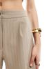 Miss Selfridge Miss Selfridge halter tailored shorts in brown pinstripe - part of a set - 3