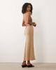 Miss Selfridge Miss Selfridge halterneck knit glitter maxi dress in gold - 3