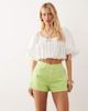 Miss Selfridge Miss Selfridge heart pocket denim mom shorts in lime-Green - 3